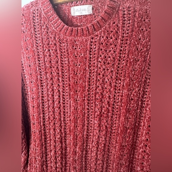 Altar’d State Women’s Size Extra Small Pink Cowl Neck Oversized Chenille Sweater - Picture 10 of 11